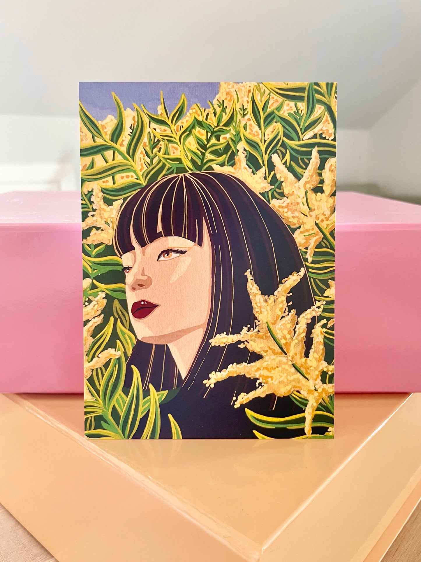 Pige i blomstereng | Miniprint